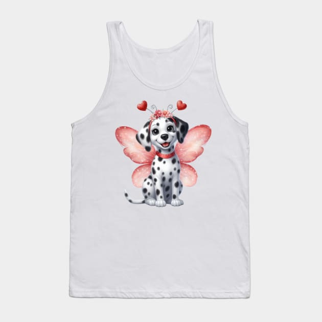 Valentine Fairy Dalmatian Dog Tank Top by Chromatic Fusion Studio